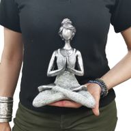 Yogadam Figur -  Silver & Vit 24cm