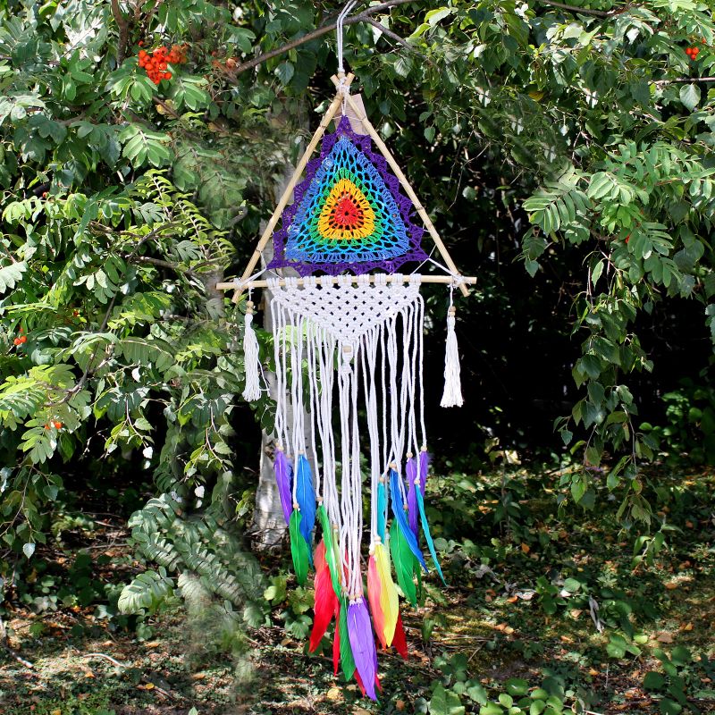 Bali Drömfångare - Mellanstor Mångfärgad Pyramid