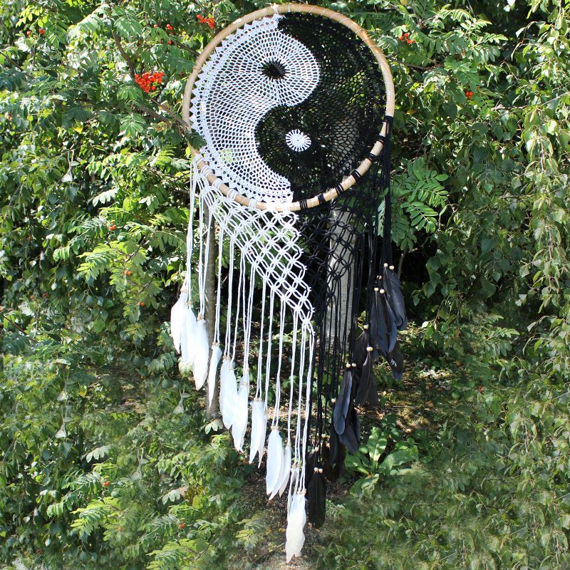 Bali Drömfångare - Extra Stor Yin Yang D: 50cm
