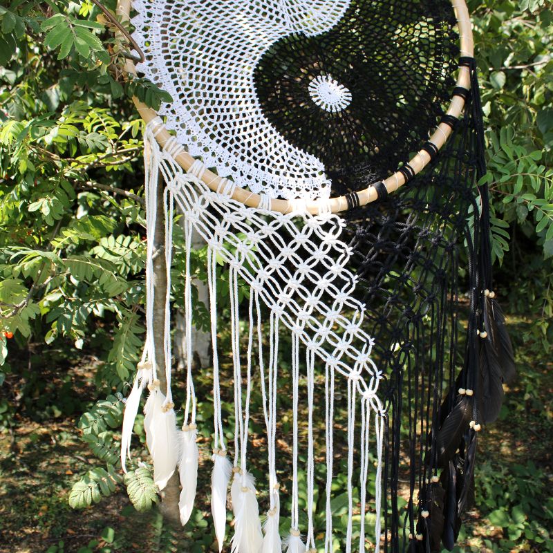 Bali Drömfångare - Extra Stor Yin Yang D: 50cm