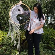 Bali Drömfångare - Extra Stor Yin Yang D: 50cm