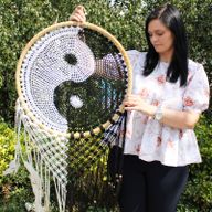 Bali Drömfångare - Extra Stor Yin Yang D: 50cm