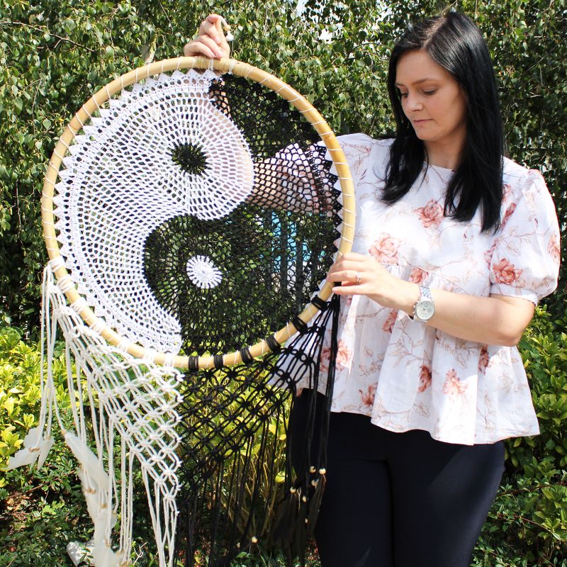 Bali Drömfångare - Extra Stor Yin Yang D: 50cm