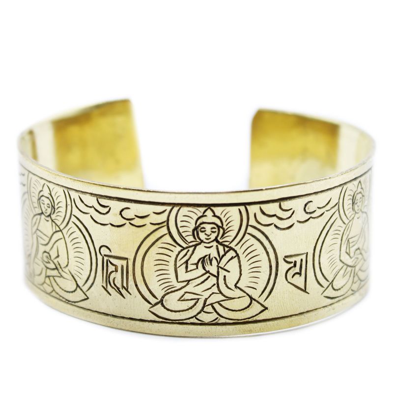 Tibetanskt Armband av Mässing - Fem Buddha