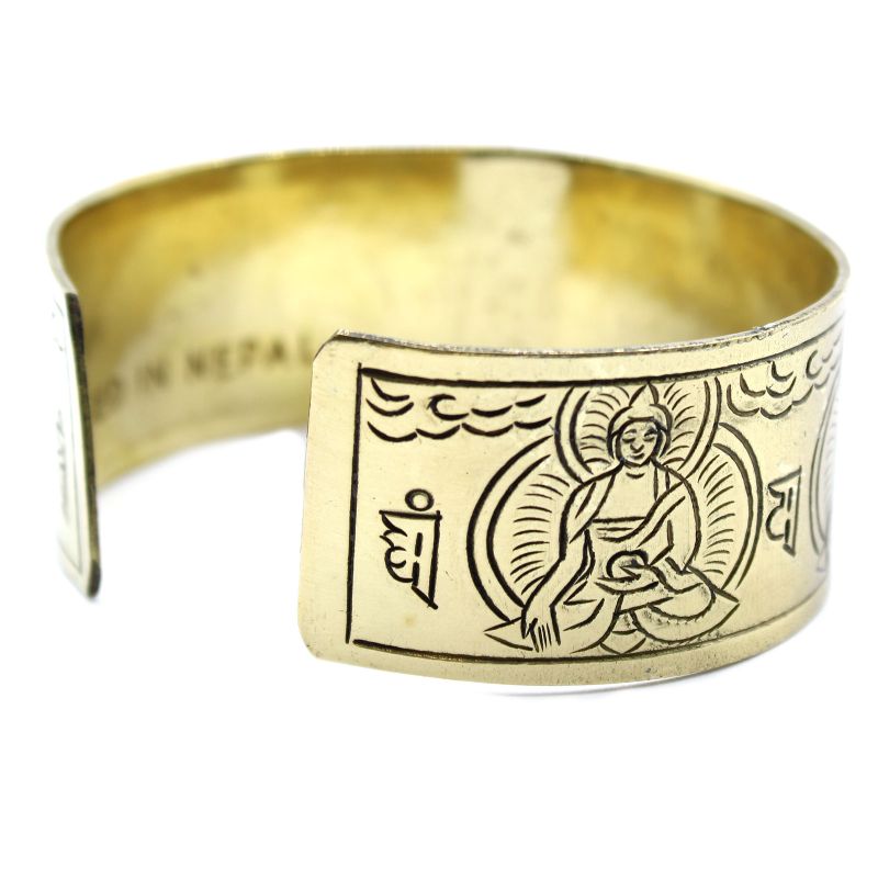 Tibetanskt Armband av Mässing - Fem Buddha