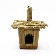 Liten Fyrkantig Fågelholk av Sjögräs 18x13cm