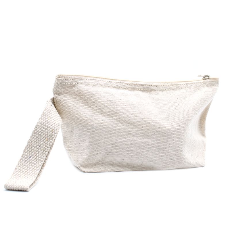 Naturlig Necessär i Bomull med Handtag - 22x12x7 cm