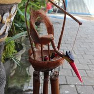 Vindspel av Bambu - Naturlig - Fågelmor & Fågelungar