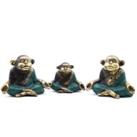 Set med 3 - Familj av Yoga-apor (olika storlekar)