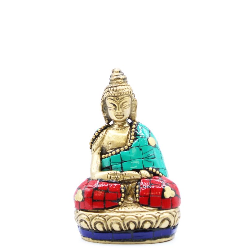 Buddhafigur i Mässing - Händerna Uppe - 7.5 cm