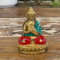 Buddhafigur i Mässing - Händerna Uppe - 7.5 cm