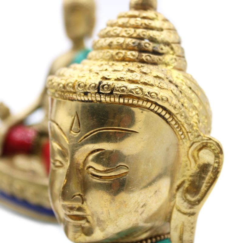 Buddhafigur i Mässing - Litet Huvud - 5 cm