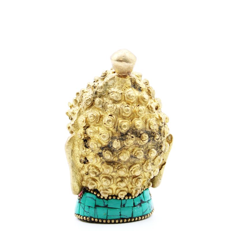 Buddhafigur i Mässing - Medelstort Huvud - 8 cm