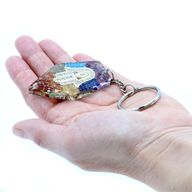 Nyckelring av Orgonit - Ädelstenar Chakra Hamsa