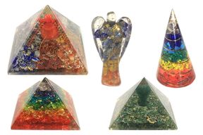 Pyramid av Orgonit 90mm - Sju Chakra, Livets Blomma