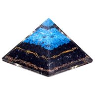 Pyramid av Orgonit 70mm - Turkos och Svart Turmalin