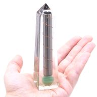 Orgonit Obelisk 110x30mm - Grön Aventurin