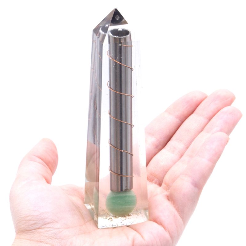 Orgonit Obelisk 110x30mm - Grön Aventurin