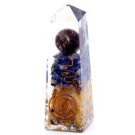 Orgonit Obelisk 90x25mm - Koppar, Lapis och Gul Aventurin