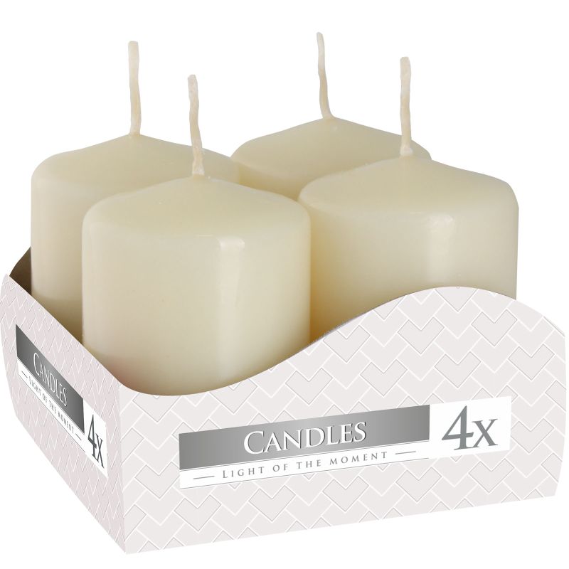 Set med 4 Pelarljus  40x60mm - Elfenben