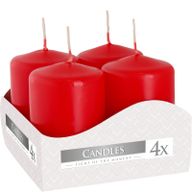Set med 4 Pelarljus  40x60mm - Röd