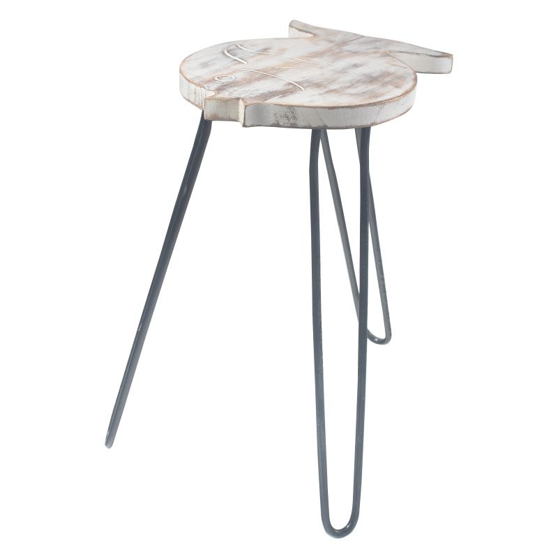 Växtställ i Albasiaträ - Fisk - Vittvätt