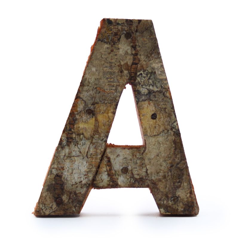Rustik Bokstav i Bark - "A" - 7cm