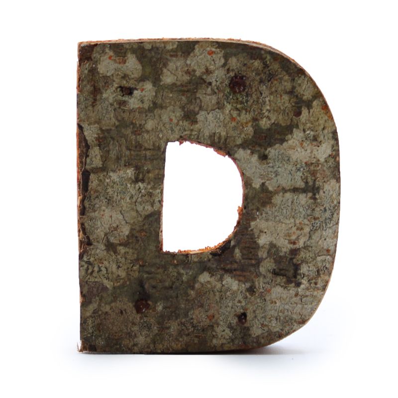 Rustik Bokstav i Bark - "D" - 7cm