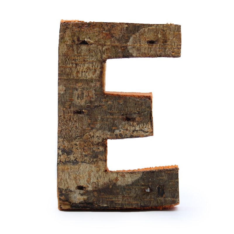 Rustik Bokstav i Bark - "E" - 7cm