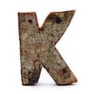 Rustik Bokstav i Bark - "K" - 7cm