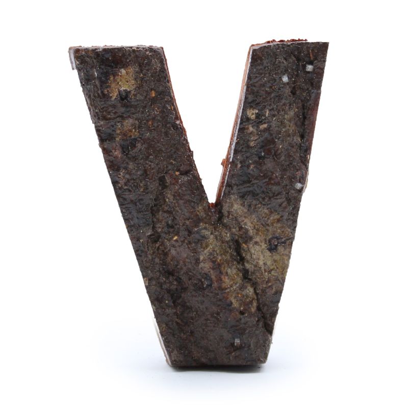 Rustik Bokstav i Bark - "V" - 7cm