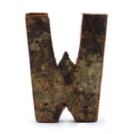 Rustik Bokstav i Bark - "W" - 7cm