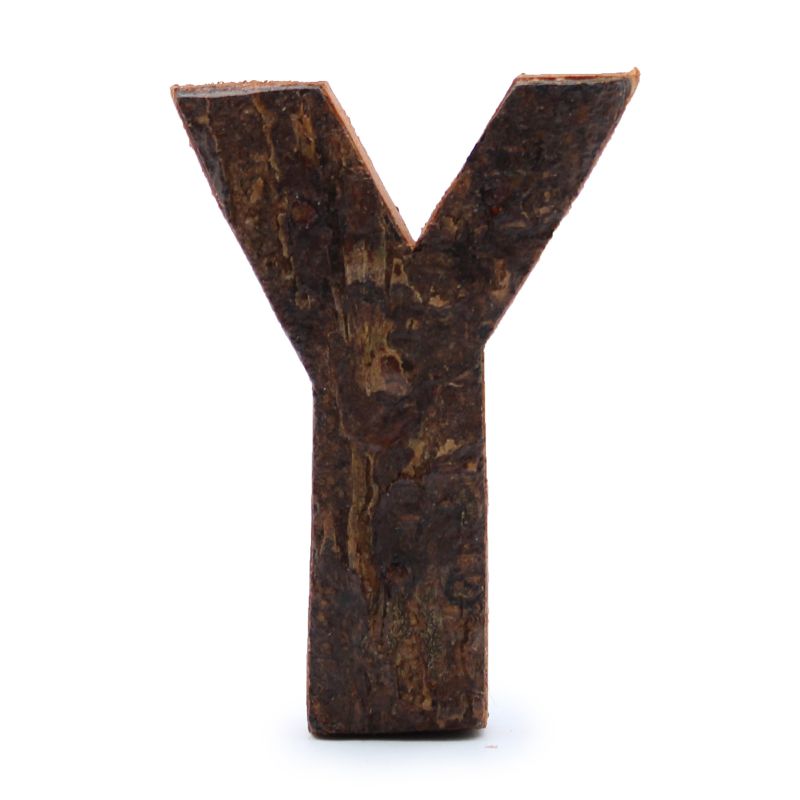 Rustik Bokstav i Bark - "Y" - 7cm