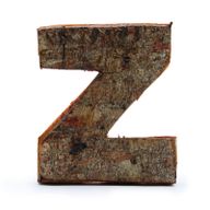Rustik Bokstav i Bark - "Z" - 7cm