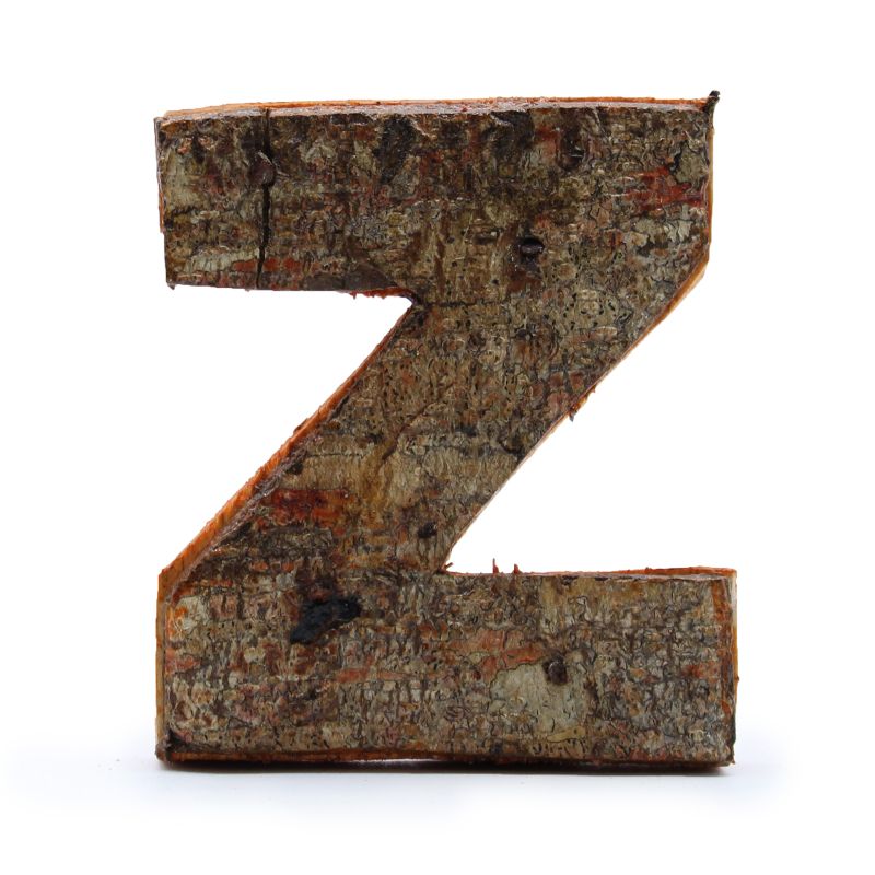 Rustik Bokstav i Bark - "Z" - 7cm