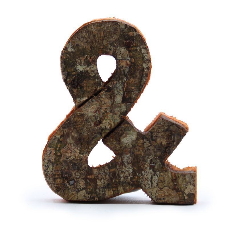 Rustik Symbol i Bark - "&" - 7cm