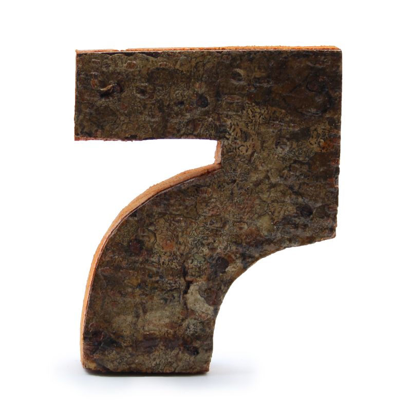 Rustik Siffra i Bark - "7" - 7cm