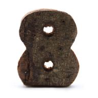 Rustik Siffra i Bark - "8" - 7cm