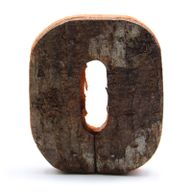 Rustik Siffra i Bark - "0" - 7cm