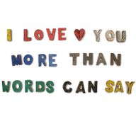 Naturlig Rustik Bokstav i Bark - I love you more than words can say