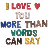 Naturlig Rustik Bokstav i Bark - I love you more than words can say