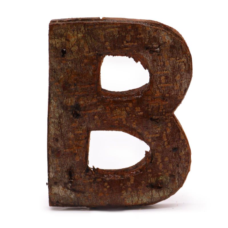 Rustik Bokstav i Bark - "B" - 7cm