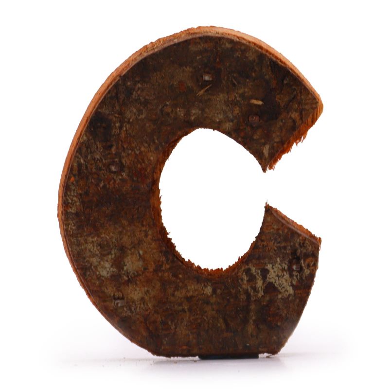 Rustik Bokstav i Bark - "C" - 7cm