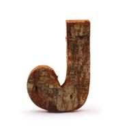 Rustik Bokstav i Bark - "J" - 7cm