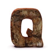 Rustik Bokstav i Bark - "Q" - 7cm