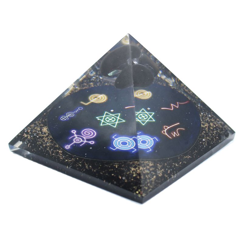 Pyramid av Orgonit 90mm - Midnatt Reiki