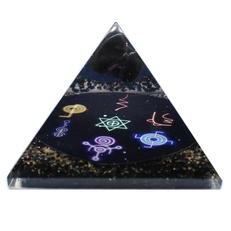Pyramid av Orgonit 90mm - Midnatt Reiki