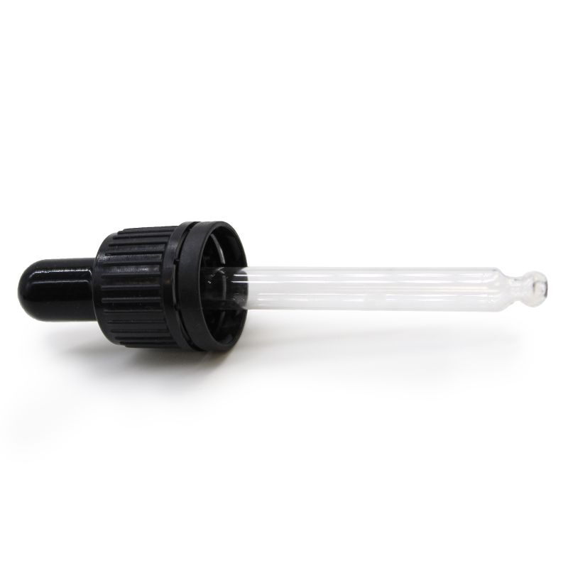 Svart Glaspipett till 10ml Dropparflaska 18mm