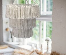 Mjuk Lampskärm i Makramé - Naturlig