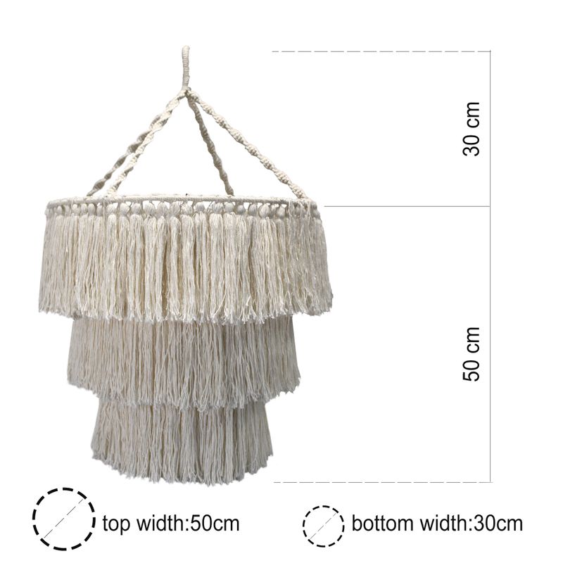 Mjuk Lampskärm i Makramé - Naturlig